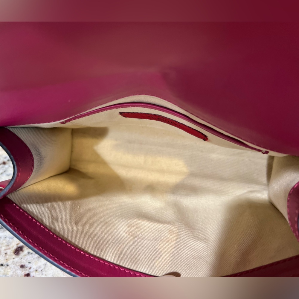 VALENTINO GARAVANI Fuschia Pink Leather Gold Rockstud Shoulder Crossbody Bag - Picture 10 of 16